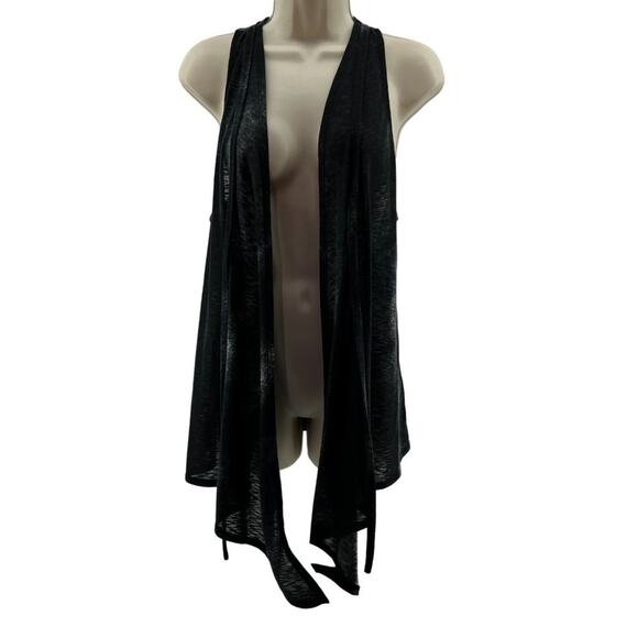 isda & Co Sprayed Vest Open Front Black Womens Xsmall - Picture 1 of 7